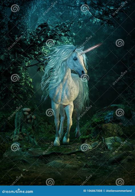 Mythical Unicorn 3d Cg Stock Illustration Illustration Of Horn