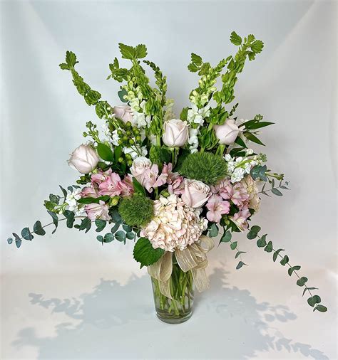 Pink And White Vase Arrangement By Lauren Quinn Flower Boutique