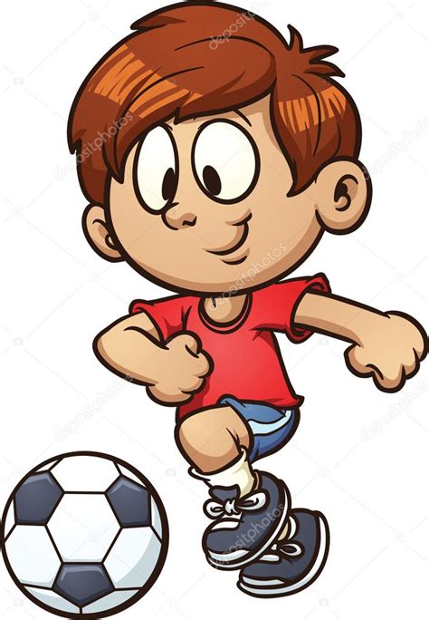 Kid Playing Soccer Clip Art Soccer Kid — Stock Vector © Memoangeles