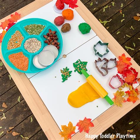 Textured Autumn Play Dough Happy Toddler Playtime