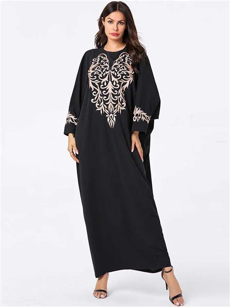 abaya robe arabe musulmane pour femmes manches chauve souris maxi dubaï vêtements
