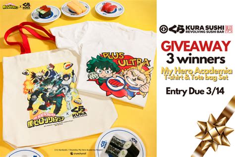 Enter Now For Giveaway My Hero Academia × Kura Sushi T Shirt And Tote
