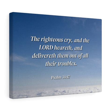 Trinx The Righteous Cry Psalm 3417 Christian Wrapped Canvas Textual