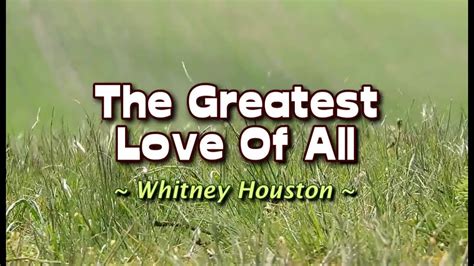 The Greatest Love Of All Whitney Houston Karaoke Version Youtube