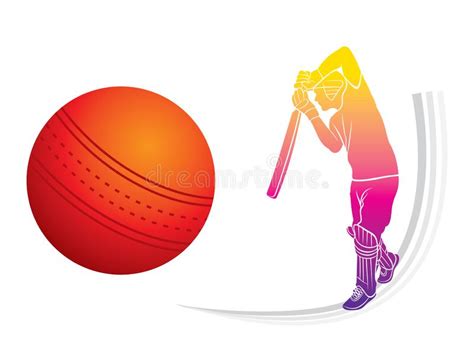 Cricket Player Hitting Big Shot Stock Vector Illustration Of Game