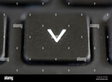 V Key On A Laptop Keyboard Stock Photo Alamy
