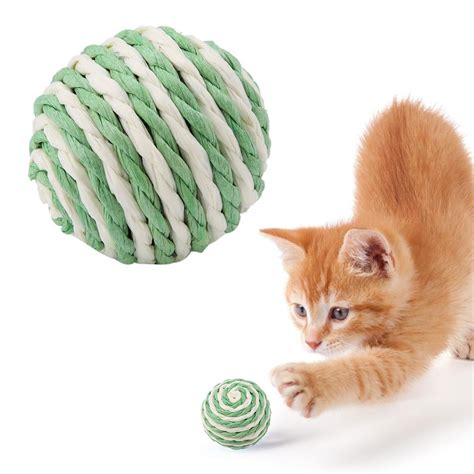 Kritne Cat Ball 5 Pcs Cat Kitten Funny Toy Sisal Balls Non Toxic Grinding Claw Balls Biting Toy