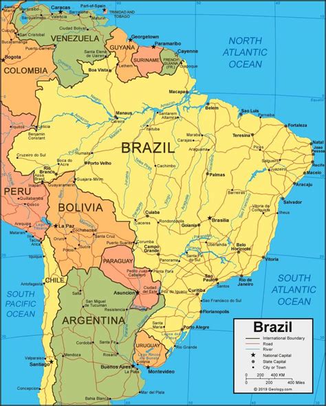 Simple Map Of Brazil