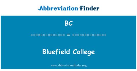 Bc Definición Bluefield College Bluefield College