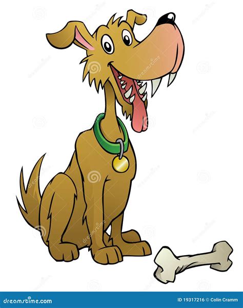 Cartoon Dog With Bone Stock Vector Illustration Of Mammal 19317216