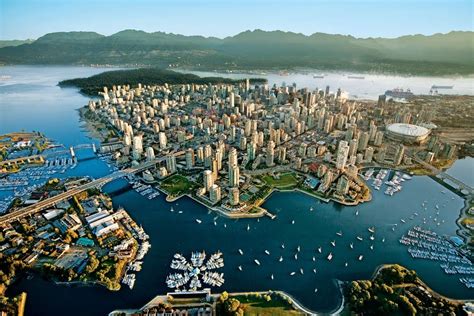 Aerial View Of Vancouver Canada Vancouver British Columbia Downtown