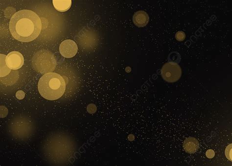 Golden Glowing Particles Light Effect Black Background Desktop