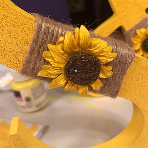 Decorated Sunflower Themed Freestanding Wooden Letter Etsy