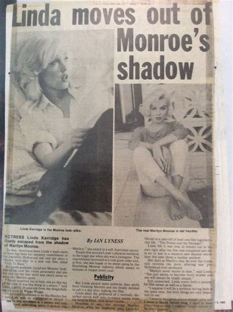 an old newspaper with pictures of marilyn monroe and the caption that reads linda moves out of