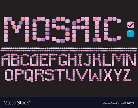 Alphabet Mosaic Letters Royalty Free Vector Image