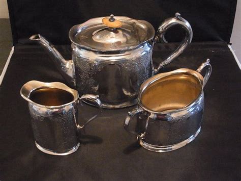 Antique Victorian Style Silver Plate Teapot Sugar Bowl And Etsy Tea