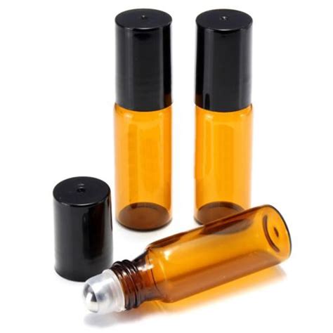 10pcs 5ml10ml Amber Roll On Glass Bottles Roller Ball For Perfume