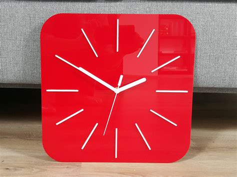 Wall Clock Hipnotic Large Red Silent Clock 13 33cm