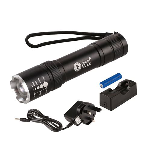 Le Rechargeable Cree Led Flashlight Adjustable Focus Super Bright