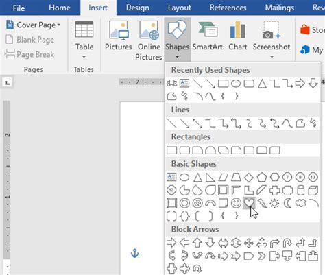 Insert Shapes In Word