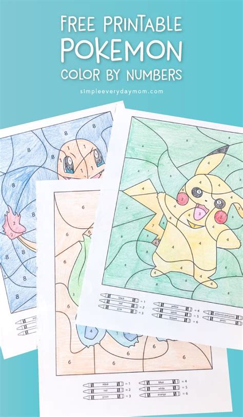 3 Free Pokemon Color By Number Printable Worksheets Printables Free