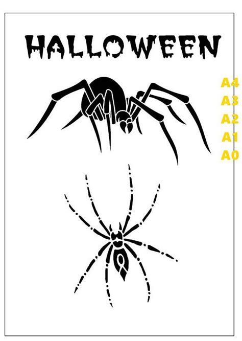 Halloween Spiders Halloween Stencil A4a3a2a1 And A0 Tough