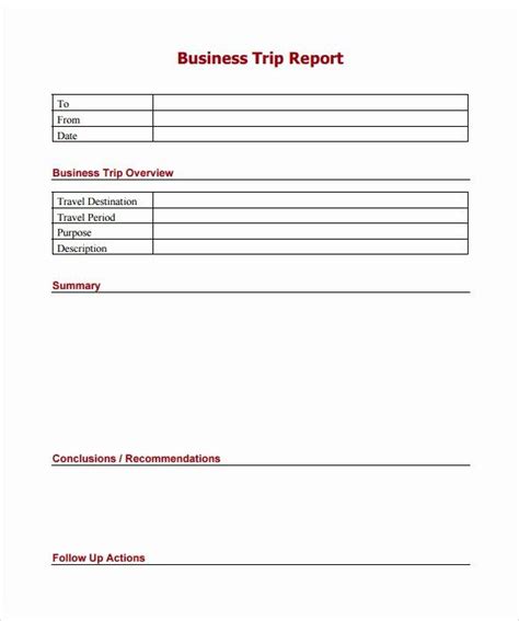 business trip report template lovely sample trip report  documents