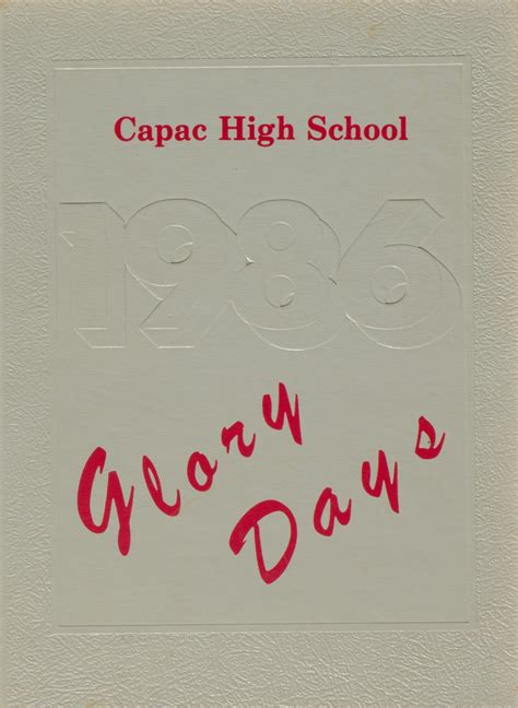 1986 Yearbook From Capac High School From Capac Michigan For Sale