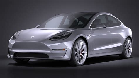 Tesla Model 3 2018 3d Model In Sedan 3dexport