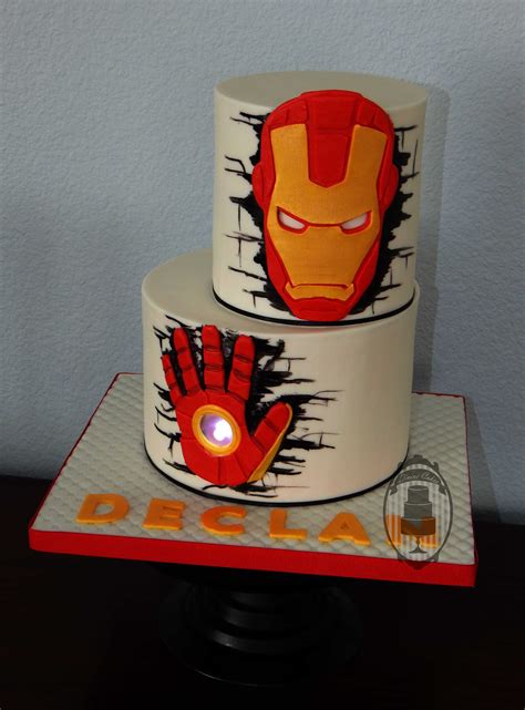1000 images about iron man birthday on pinterest. Iron Man birthday cake with glowing hand … | Iron man ...