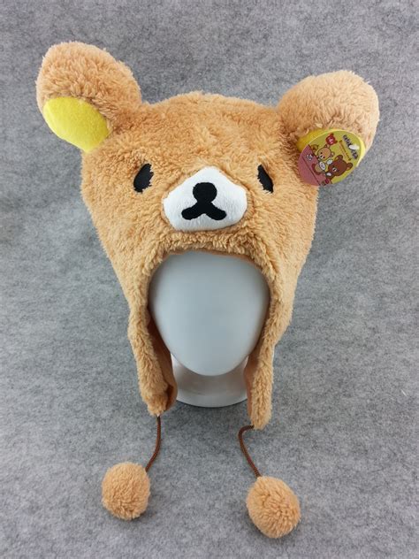 Iteen Union Old Iteen Store Rilakkuma Bear Cute Anime Animal Hat Rave Beanie Cap Furry