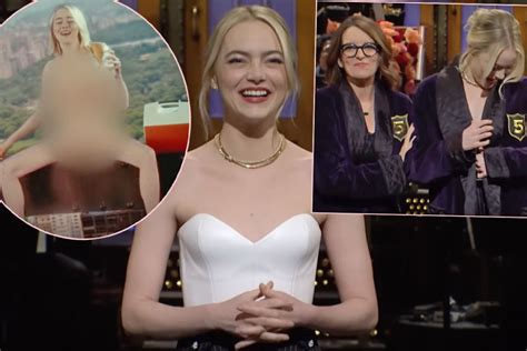 Emma Stone Goes Fully Naked In NYC For SNL As Tina Fey Inducts Her