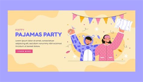 Free Vector Flat Design Pajamas Party Horizontal Banner