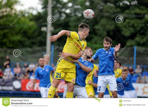 MINSK, BELARUS - JUNE 29, 2018: Soccer Players Fights For ...