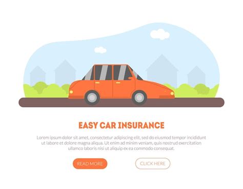 Premium Vector Easy Car Insurance Service Landing Page With Place For