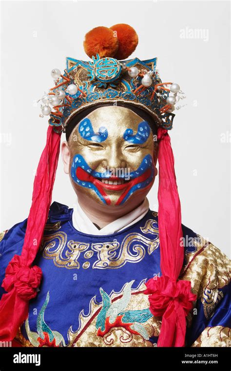 Portrait Of A Male Chinese Opera Performer Smiling Stock Photo Alamy