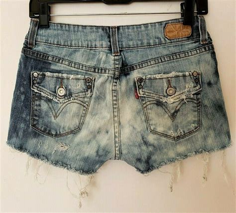 Levis 526 Cut Off Faded Cheeky Jean Shorts Sz 2 Sc Gem