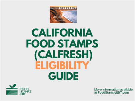 Most households must have a total gross monthly income less than or equal to 200% of the federal poverty level, to be potentially eligible for calfresh. California Food Stamps Eligibility Guide - Food Stamps EBT