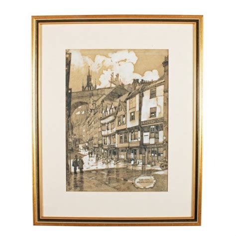 Four Lithographs Of Old Newcastle Antique Lithograph Prints
