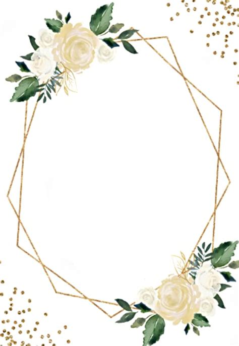 Flowers Frame Geometric Gold Image By Stephanie Gold Wedding Flowers