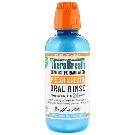 therabreath fresh breath oral rinse invigorating icy mint flavor 16
