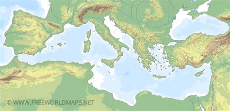 Physical Map Of The Mediterranean Physical Map Medite