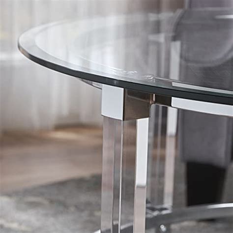 Christopher Knight Home Elowen Modern Round Tempered Glass Coffee Table With Acrylic And Iron