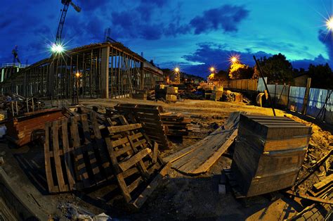 Construction Site At Night Photograph by Jaroslaw Grudzinski