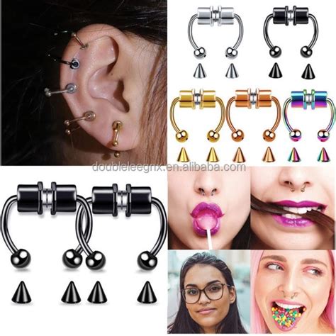 Fashion Magnetic Septum Nose Ring Horseshoe Hoop Reusable Hoop Non