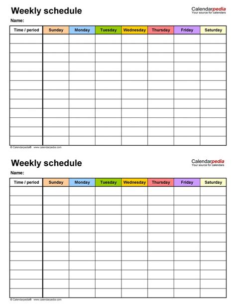 Pin on Schedule Templates