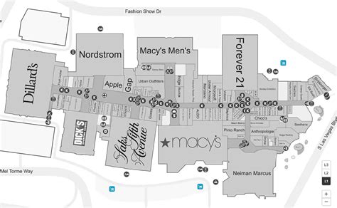 Fashion Show Mall Directory Map