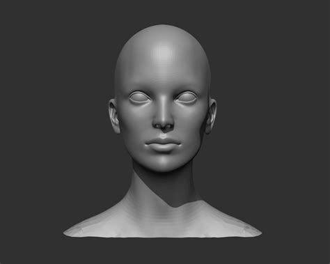 3d disco female head realistic base mesh 3d model