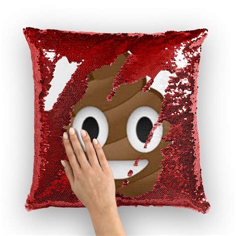Poop Emoji Sequin Pillow Poop Emoji Sequin Cushion Funny Etsy