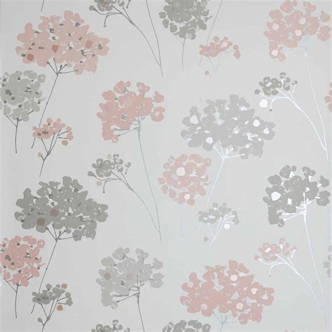 Arthouse Anya Floral Metallic Wallpaper Blush Wilko